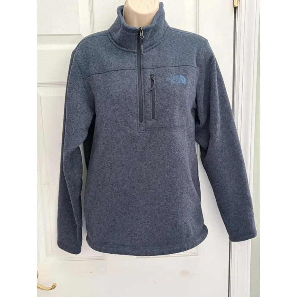 The North Face Mens S Blue Gordon Lyons 1/4 Zip Fleece Pullover Outdoor Gorpcore